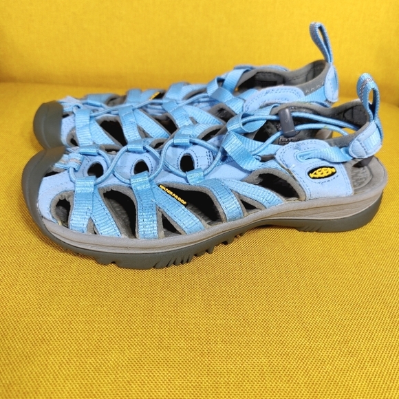 Keen Whisper Sandals Carolina Blue Waterproof Hiking Slip-On Bungee Tie Womens 6 - Picture 1 of 9